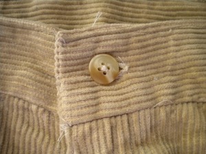 buttoned wide-wale corduroy pants